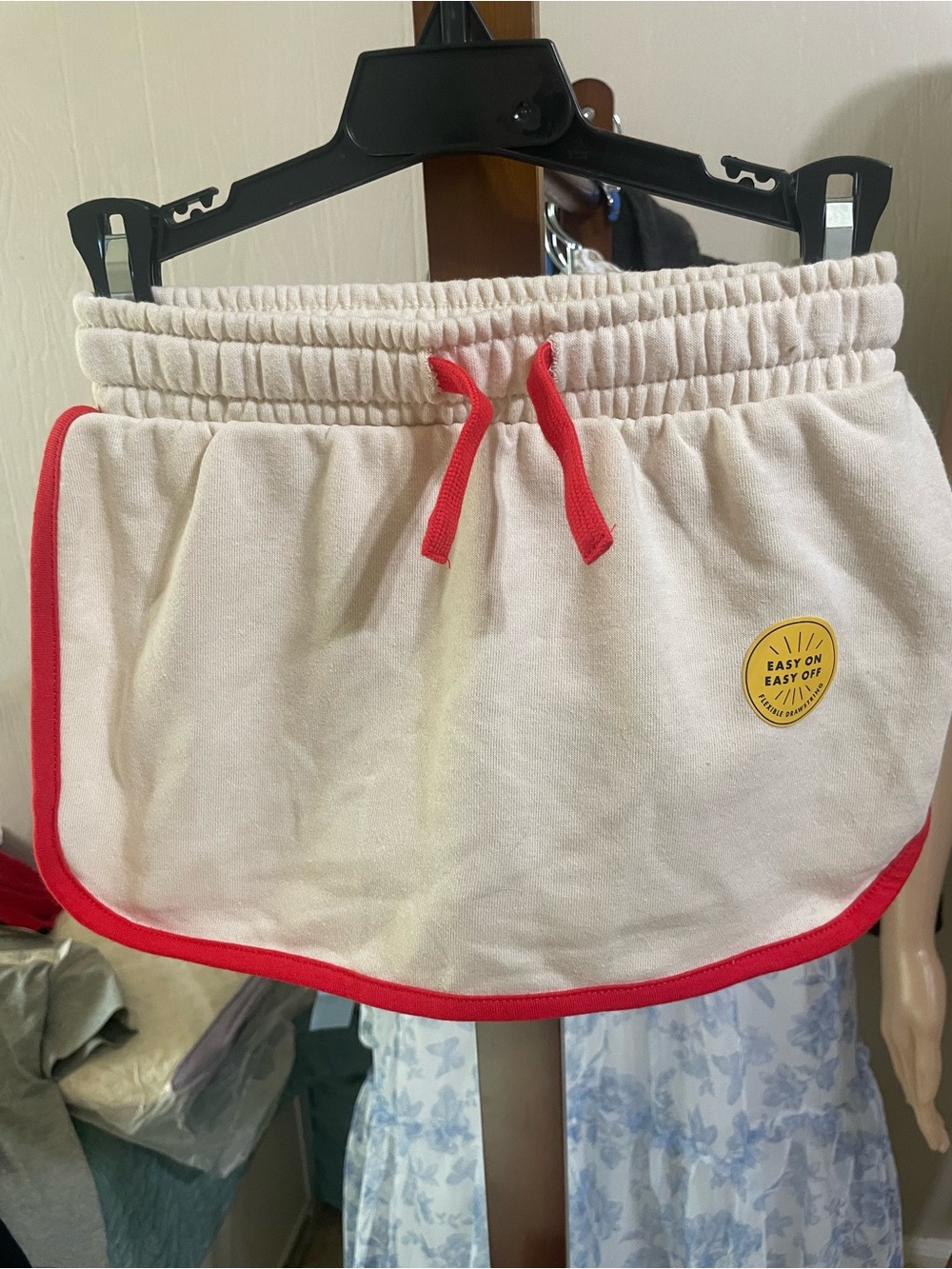 Target Cream Kids Skirt with Red Trim and Drawstring